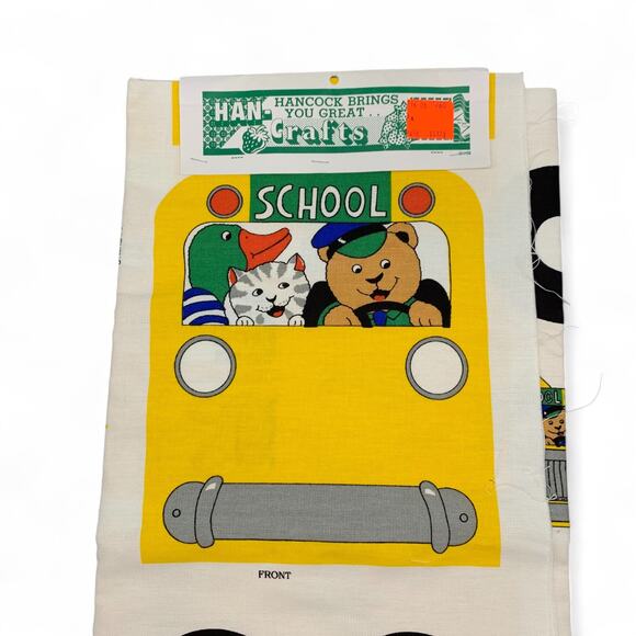 Hancock Fabrics Fabric Panel Cut Sew Yellow School Bus Backpack Grill Pocket '98 - Picture 2 of 7